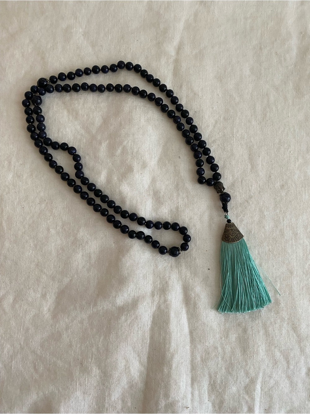 Blue Sandstone Mala necklace